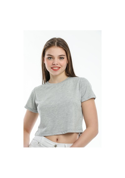 Kadın Crop Örme Tişort Spr21y13 001