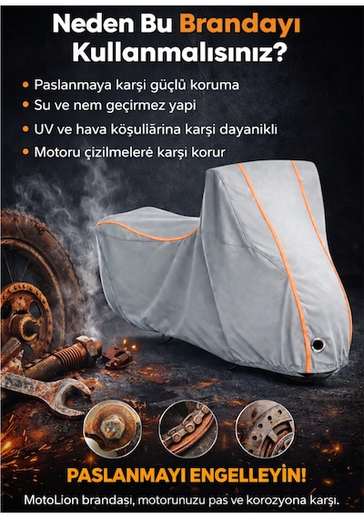 Rks Grace 202 Topcaseli Gri-turuncu Dikişli Kilitli Motor Brandası