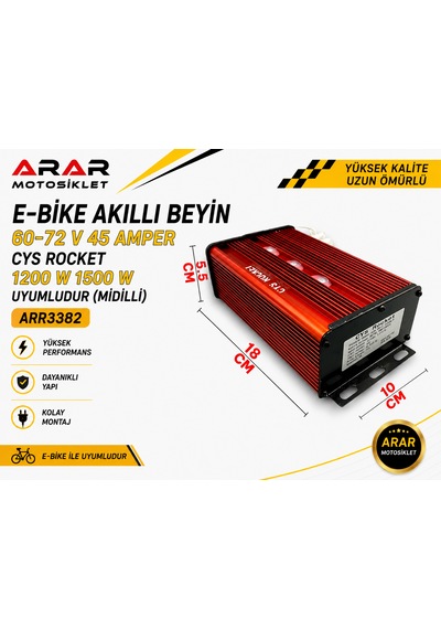 E-bike Akıllı Beyin 60-72 V 45 Amper Cys Rocket 1200 W 1500 W Uyumludur Midilli -arr3382 Diğer