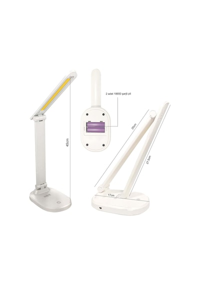 Sılver Toss St-7799 Masa Lambası Katlanabilir Şarjlı Pilli Dokunmatik Cob Led Beyaz