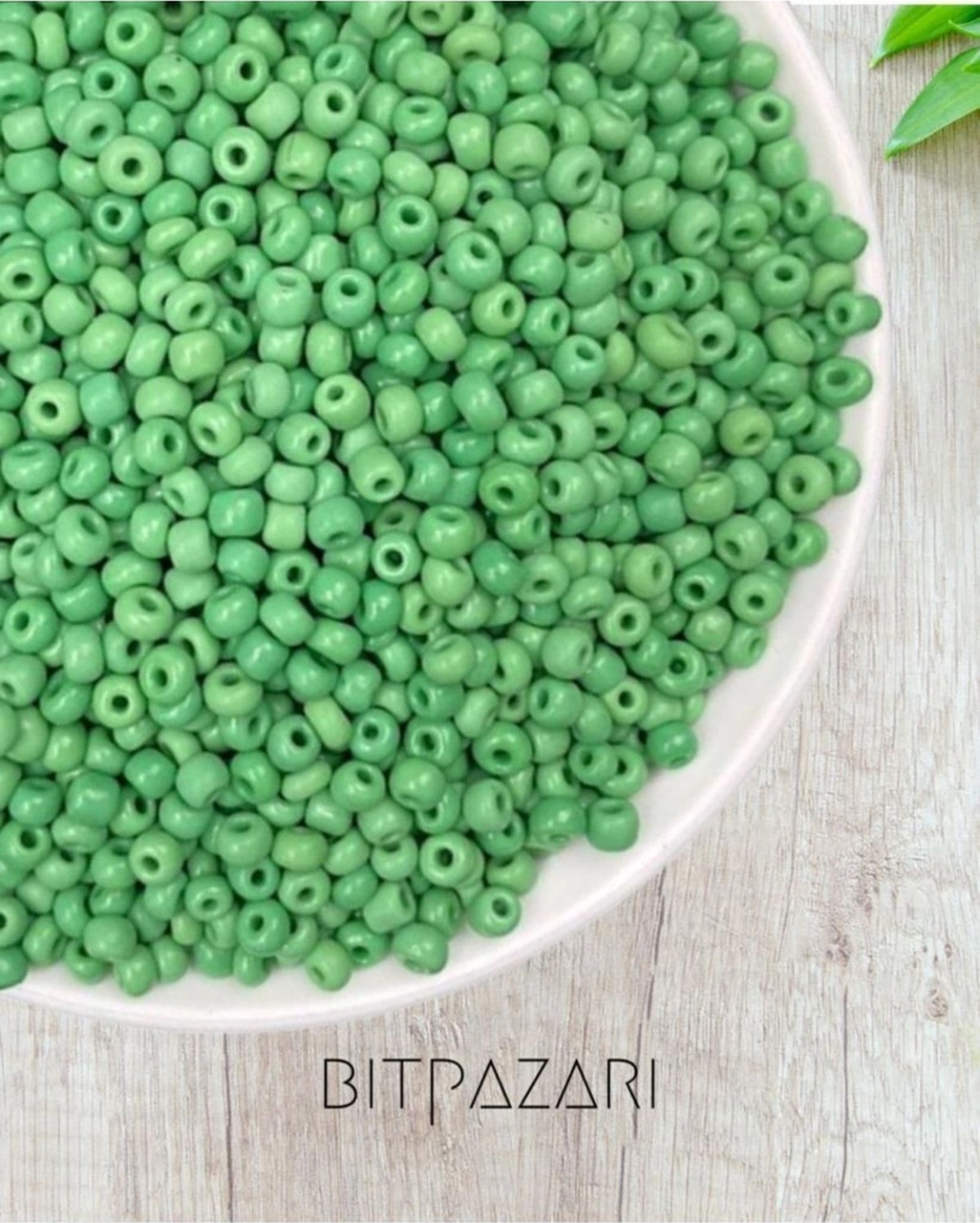 500 Adet Mat Cam Kum Boncuk , Takı Yapım Boncuğu - Green