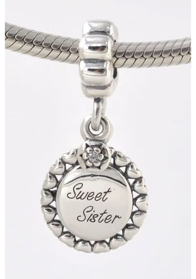 Tatlı Kız Kardeş Sallantılı Charm Gümüş