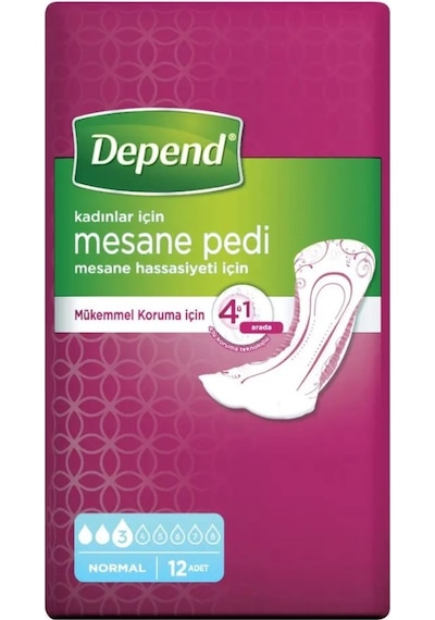 Depend Kadın Mesane Pedi Normal 12'Li