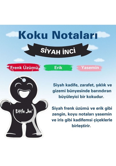 Little Joe Siyah İnci Araç Asma Koku Black Velvet -30 Gün -ipli