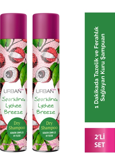 Sparkling Lychee Breezee Hacimlendirici Kuru Şampuan Seti 2x200ml- Vegan - Uv Korumalı