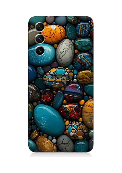 Samsung Galaxy S21 Fe Uyumlu Silikon Kılıf Renkli Doğal Taşlar