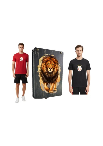 Gsstore Galatasaray Lisanslı Armalı T-shirt Bayrak Ve Uv Kutu Hediyeli Kırmızı