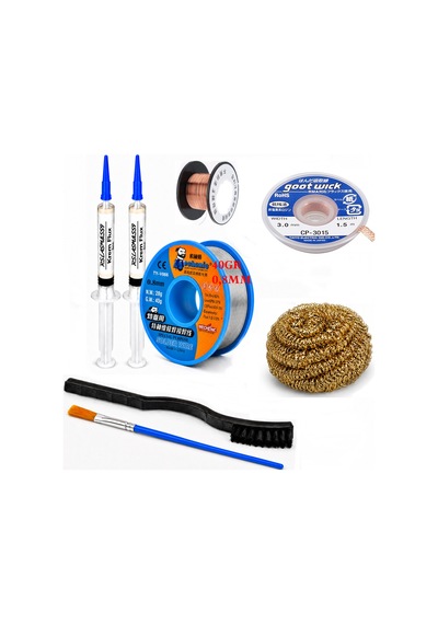 Lehim Seti 0,8 Mm 40 Gr Lehim Teli Flux Cp-3015 Lehim Emme Ve Yol Çekme Teli Temizleme Set St420