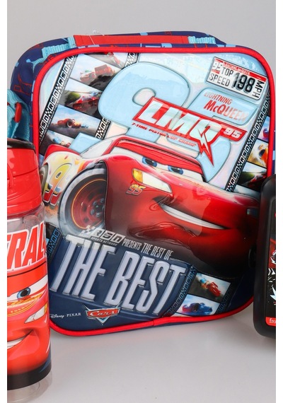 "dekomus Cep Defteri Hediyeli" Lisanslı Cars Beslenme Çantası,trıtan Matara 500 Ml Ve 2 Katlı Beslenme Kabı/lunch Box Seti Altın