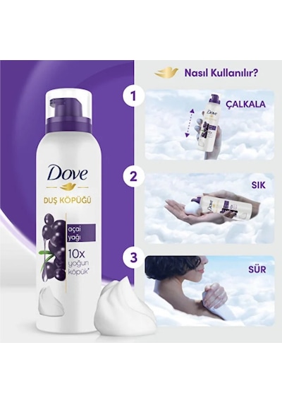 Dove Açai Yağı Duş Köpüğü 200 Ml X 2 Adet PKT.DOVE.040 Diğer