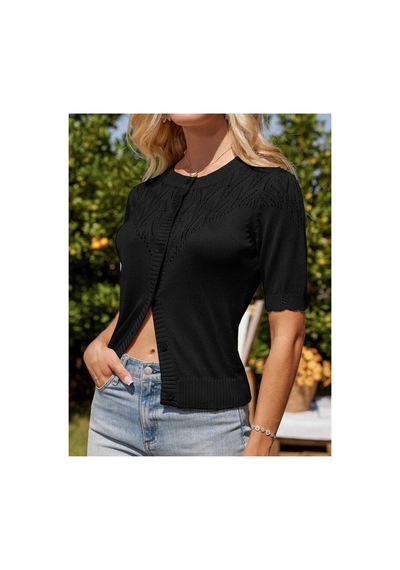 Youknitwear You Wanda %100 Pamuk Triko Hırka Siyah