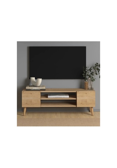 Etna Tamamı Mdf Tv Ünitesi Safir Meşe 120 Cm Kahverengi