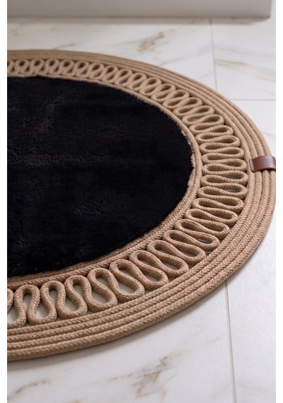 Banyo Paspası Takımı 60x100+40x60 Cm İç Trikot Siyah & Camel