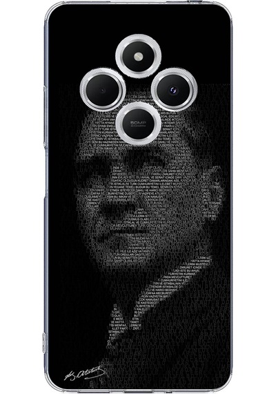Redmi 14c Uyumlu Gençliğe Hitabe Yazılı Atatürk Silüeti Baskılı Silikon Kılıf Renkli