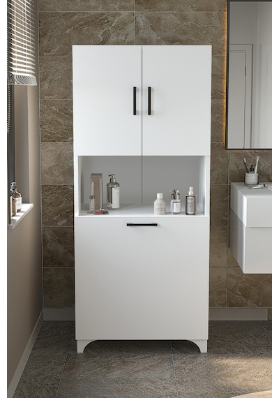 Bofigo Çok Amaçlı Dolap Banyo Dolabı Kirli Çamaşır Sepeti Dolabı Damla Beyaz Beyaz Bofigo Çok Amaçlı Dolap Banyo Dolabı Kirli Çamaşır Sepeti Dolabı Damla Beyaz Beyaz
