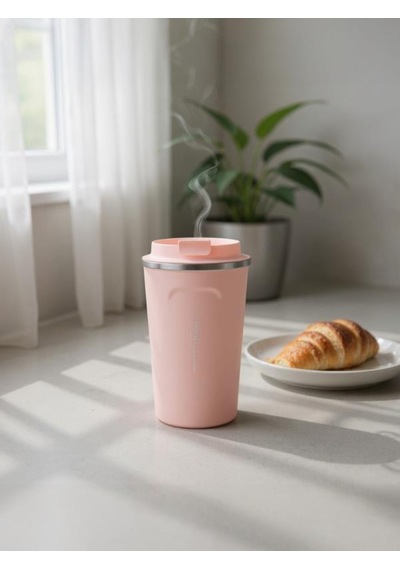 Pinkah Paslanmaz Çelik Kahve Termos Bardak Matara 500 Ml Pembe Renk Pkh-pj-3549-l Pembe