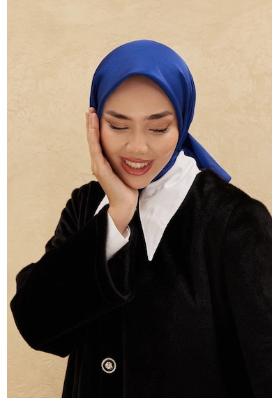 Silk Home Düz Shiny Eşarp - Saks - Saks