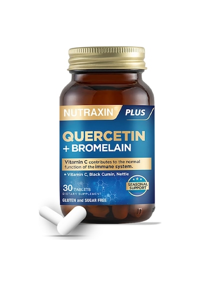 Nutraxin Quercetin Bromelain 30 Tablet -Kuersetin, Bromelain, Çörek Otu, C Vitamini, Isırgan Otu