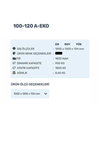 100x120-a-eko-plastik Palet - Dayanıklı & Hafif İhracat Paleti