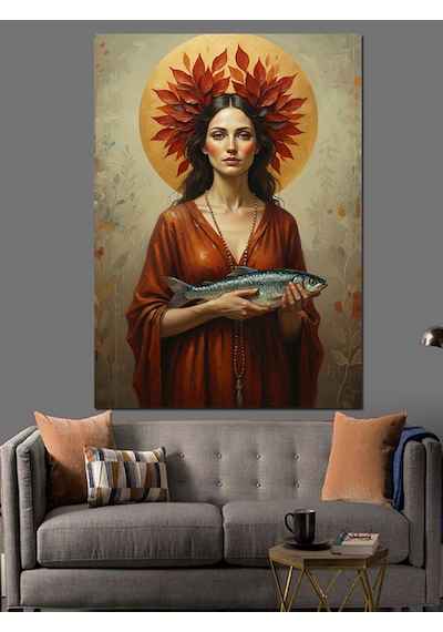 Ahşap Tablo Balık Vekadın Sanat Eseri