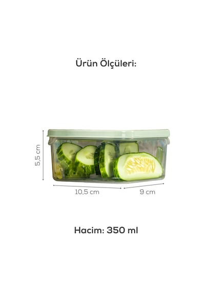 Vienev 6lı 350 Ml Buzdolabı Dondurucu Organizer Mikrodalga Ve Difrize Uygun Saklama Kabı Mint