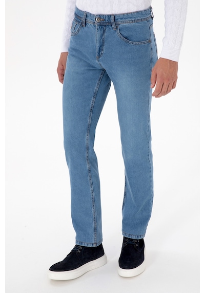 U.S. Polo Assn. Erkek Açık Mavi Straight Fit Jean Pantolon 50316547-DN0021