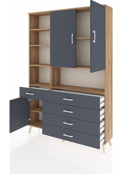 Arges Dolap 8 Raflı 5 Çekmeceli 3 Kapaklı 132x30x195 Çam-antrasit/antrasit Antrasıt/antrasıt Arges Dolap 8 Raflı 5 Çekmeceli 3 Kapaklı 132x30x195 Çam-antrasit/antrasit Antrasıt/antrasıt