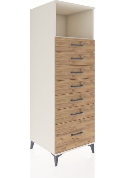 Kronos Dolap Tek Raflı 7 Çekmeceli 60x59x182 Aytaşı-çam Aytaşı