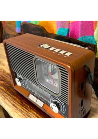 Retro Ahşap Görünümlü Bluetooth 5.0 Radyo Fm/am/sw, Usb, Sd Kart, Aux Ve Fener