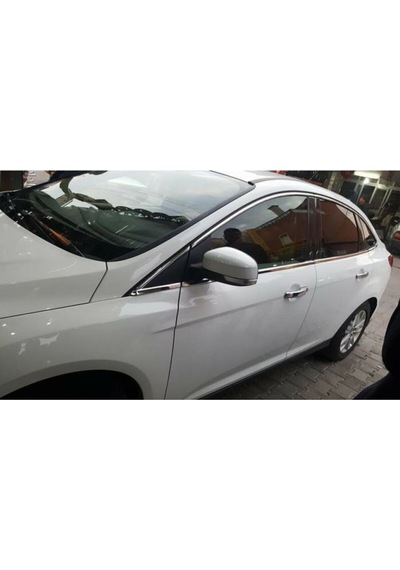 Ford Focus 3 Sedan 2012 - 2019 Krom Cam Çıtası Komple Tam Tu