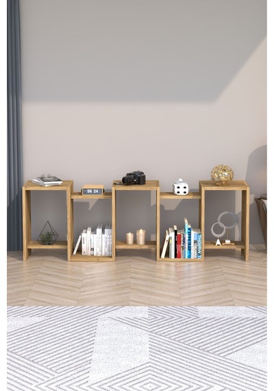 Zero Dekoratif Kitaplık Çam Çam