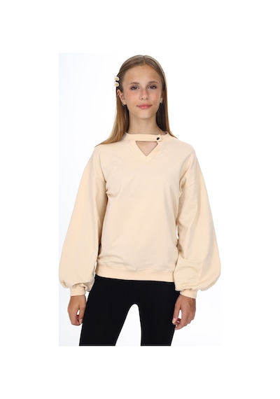 Toontoy Kız Çocuk Okul Sweatshirt Bej