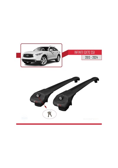Infiniti Qx70 S51 2013 Ve Sonrası İle Uyumlu Ace-1 Ara Atkı Tavan Barı Siyah