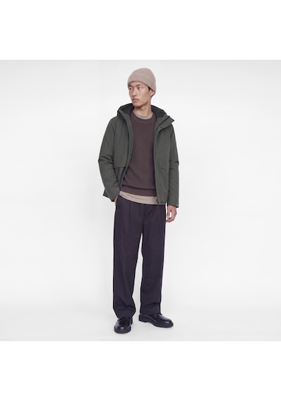 Jack & Jones Erkek Çikartilabilir Kapüsonlu Su Geçirmez Mont - Moon - 12301654 Koyu Gri Melanj
