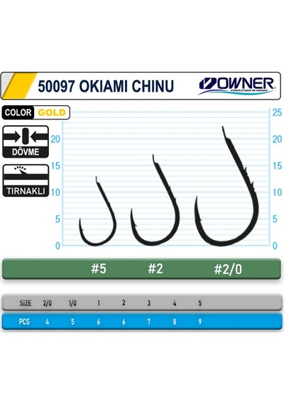Owner 50097 Okiami-chinu Gold Olta İğnesi No:4