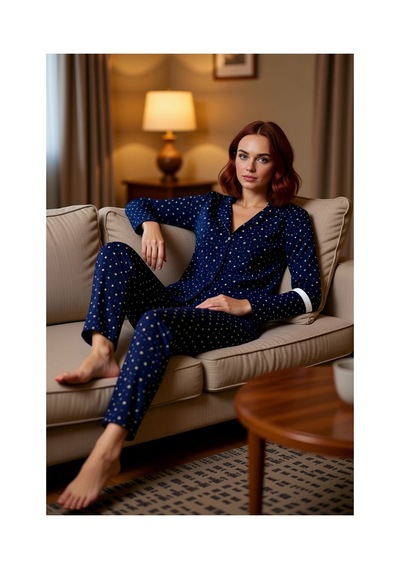 Ersefa Kadın Galaksi Desenli Gömlek Ve Pantolon Pijama Takımı Fonksiyone lacivert Ersefa Kadın Galaksi Desenli Gömlek Ve Pantolon Pijama Takımı Fonksiyone lacivert