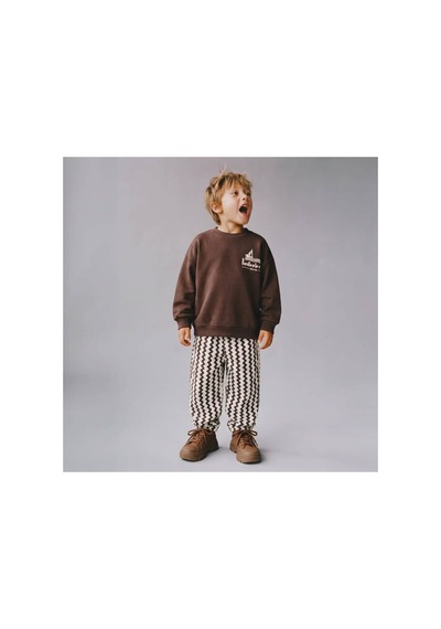 Poala Kids Kahve Çizgili Balloon Jeans