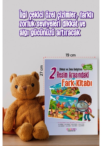 Dikkat Ve Zeka Geliştiren İki Resim Arasındaki Fark Kitabı