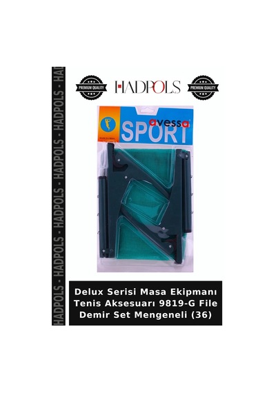 Delux Serisi Masa Ekipmanı Tenis Aksesuarı 9819-g File Demir Set Mengeneli 36