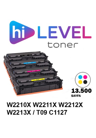 Hilevel Toner Ht-w2210x-set, Hp W2210x W2211x W2212x W2213x 13.5k 4 Renk Cmyk Ekstra Yüksek Kapasite Muadil Toner