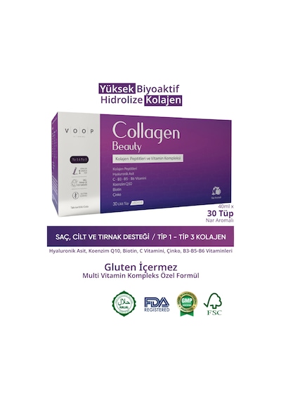 Voop Collagen Beauty 5500 Mg Nar Aromalı 30 Shot X 40 Ml