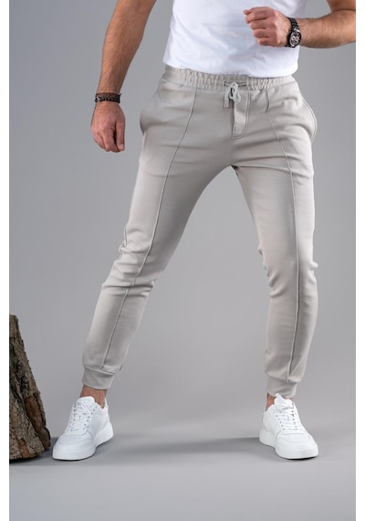 Slimfit Dar Paça Beli Lastikli İplikli Likralı Jogger Pantolon 001