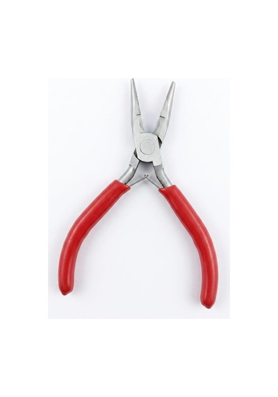 Kırmızı Mini Kargaburnu Pense, 125 Mm, Çelik Gövde, Kaymaz Saplı