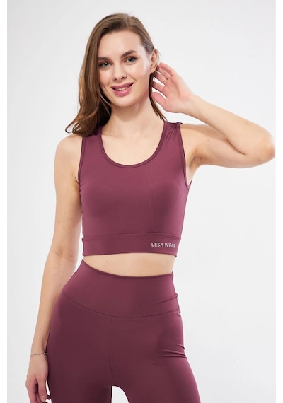 Lesa Wear Halter Yaka Spor Sütyeni Crop Top Gülkurusu