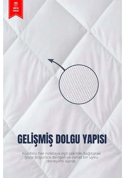 Moon Tek Kişilik Yorgan 1 Yorgan + 1 Yorgan  Ultra Yumuşak 4 Mevsim Konforlu Uyku Seti Beyaz