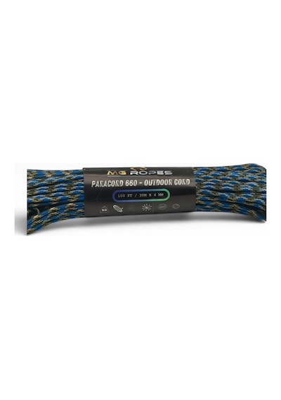 Mg Ropes Bileklik Ve Outdoor Polyester Paracord İp 4 Mm 660 Lb 30 Metre Mavi Haki Gold Desen 10 Çekirdek