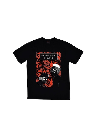 Stoned&Fame Twenty One Pilots Baskılı Unisex %100 Siyah T-shirt SIYAH