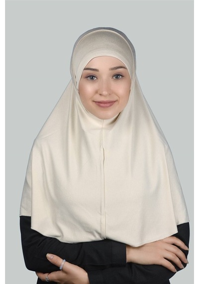 Altobeh İkili Set Pratik Eşarp Hazır Türban Ve Hijab Tesettür Bonesi Krem