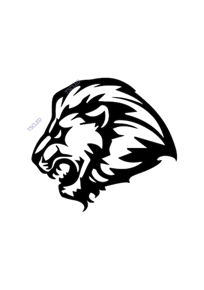Aslan Yan Görünüm Sticker Yapıştırma Çıkartma 15Cm