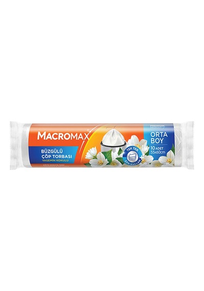 3 Adet Macromax Çöp Torbası Büzgülü Yasemin Kokulu 10 Lu